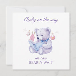 Lavendel Bear liest ein Buch Baby Showroom Feiertagskarte