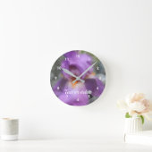 Lavendel Bearded Iris Blume Personalisiert Runde Wanduhr (Zuhause)
