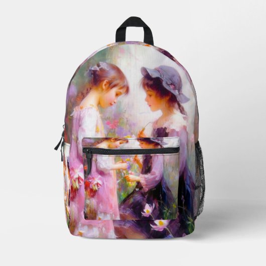 Lavendel Bedruckter Rucksack (Vorderseite)