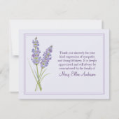 Lavendel-Begräbnis- Anmerkungs-Karten-flache Dankeskarte (Vorderseite)