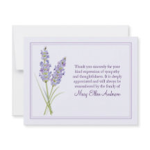 Lavendel-Begräbnis- Anmerkungs-Karten-flache