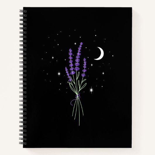 Lavendel bei Night Notebook Notizblock (Vorderseite)