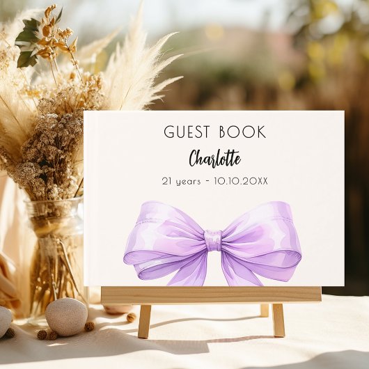 Lavendel-Beige-Bug Geburtstag Gästebuch