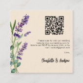 Lavendel beige QR Code Hochzeit RSVP Begleitkarte (Vorderseite)