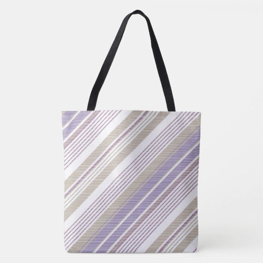 Lavendel/Beige/Tan Stripe Tasche (Vorderseite)