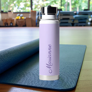 Lavendel benutzerdefinierter Namensschriftzug Trinkflasche