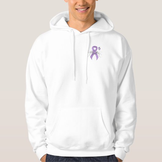 Lavendel-Bewusstseinsband mit Schmetterling Hoodie (Vorderseite)