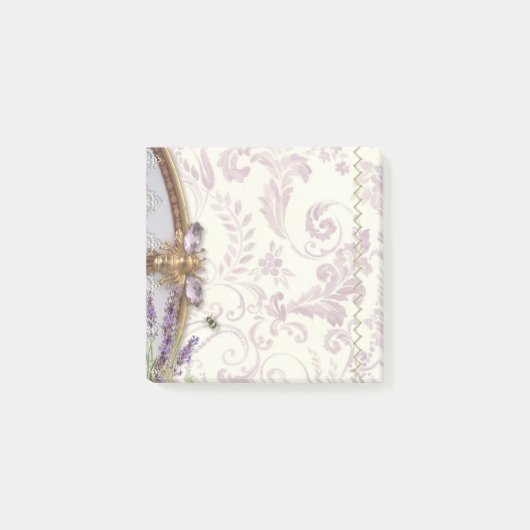 Lavendel-Bienen-Notizen Post-it Klebezettel (Vorderseite)