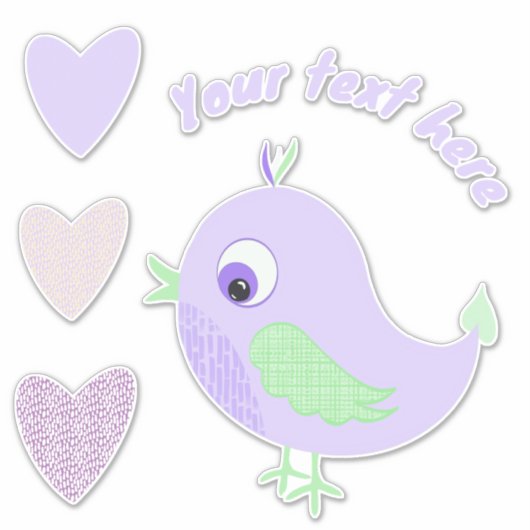 Lavendel Billy-Vogelaufkleber Aufkleber (Vorderseite)