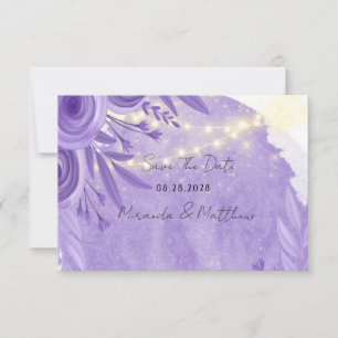 Lavendel-Bläserfolge von Light Save the Date Card Dankeskarte