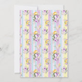 Lavendel Bläserstreifen Babydusche Einladung (Rückseite)