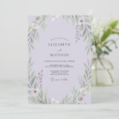 Lavendel-Blatt-Hochzeit Einladung (Stehend Vorderseite)