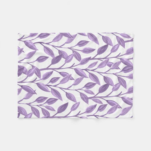 Lavendel-Blätter Fleecedecke (Vorderseite (Horizontal))