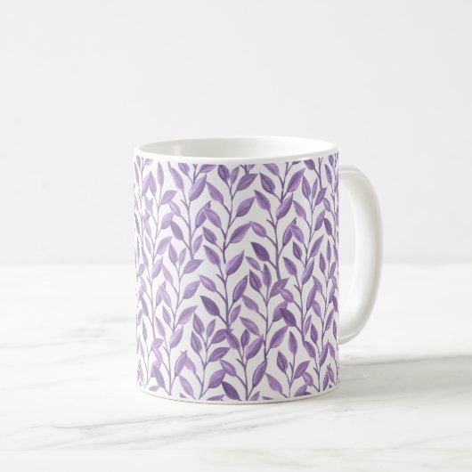 Lavendel-Blätter Kaffeetasse (VorderseiteRechts)