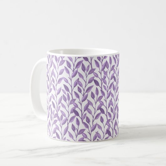 Lavendel-Blätter Kaffeetasse (Vorderseite Links)