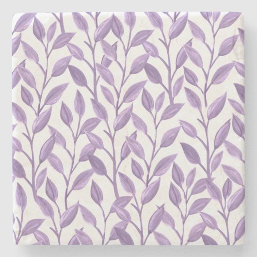 Lavendel-Blätter Steinuntersetzer (Vorderseite)