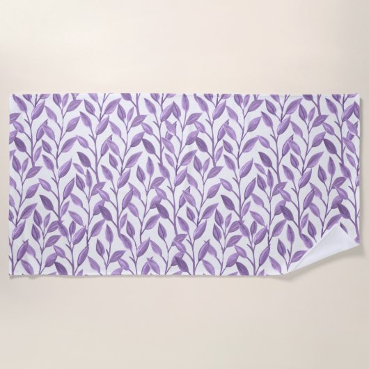 Lavendel-Blätter Strandtuch (Vorderseite)