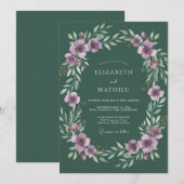 Lavendel-Blattjäger-Hochzeit Einladung (Vorne/Hinten)