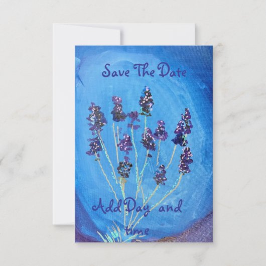 Lavendel Blau Anpassbar Save The Date (Vorderseite)
