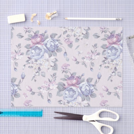Lavendel, Blau, Rosen, Land, schäbig, Chic, Seidenpapier (Handwerk)