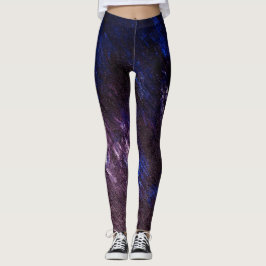 Lavendel-blaue und schwarze abstrakte leggings