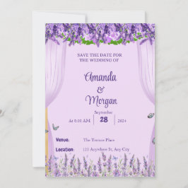 Lavendel Bliss Save the Date individuell anpassbar