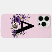 Lavendel Bloom: Mit Monogramm erste "A" Case-Mate iPhone Hülle (Rückseite (Horizontal))