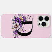 Lavendel Bloom: Mit Monogramm erste "D" Case-Mate iPhone Hülle (Rückseite (Horizontal))