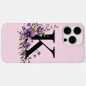 Lavendel Bloom: Mit Monogramm erste "K" Case-Mate iPhone Hülle (Rückseite (Horizontal))