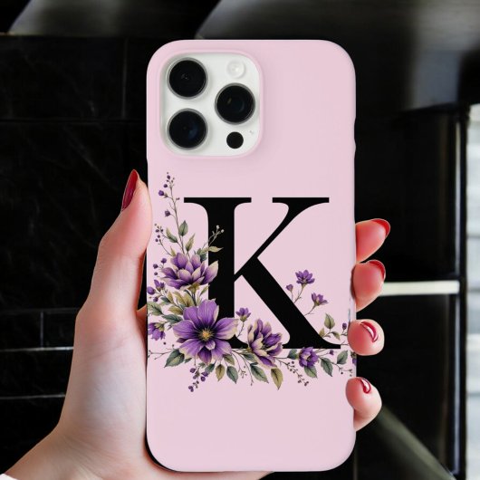 Lavendel Bloom: Mit Monogramm erste "K" Case-Mate iPhone Hülle