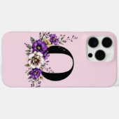 Lavendel Bloom: Mit Monogramm erste "O" Case-Mate iPhone Hülle (Rückseite (Horizontal))