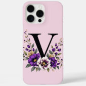 Lavendel Bloom: Mit Monogramm erste "V" Case-Mate iPhone Hülle (Rückseite)