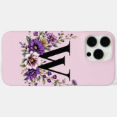 Lavendel Bloom: Mit Monogramm erste "W" Case-Mate iPhone Hülle (Rückseite (Horizontal))