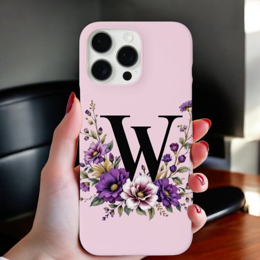 Lavendel Bloom: Mit Monogramm erste "W" Case-Mate iPhone Hülle