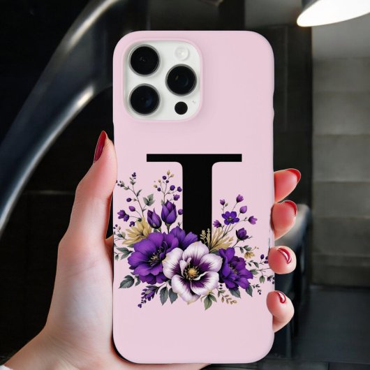 Lavendel Bloom: Mit Monogramm erster Buchstabe "I" Case-Mate iPhone Hülle