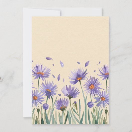 Lavendel Bloom Wildblumen Polterabend Einladung (Rückseite)