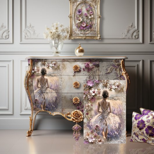 Lavendel Blooms, Ballerinas Rücken, Fantasie Seidenpapier