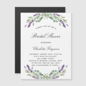 Lavendel Bloral eucalyptus Luxus-Brautparty Magneteinladung (Vorne/Hinten)