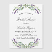 Lavendel Bloral eucalyptus Luxus-Brautparty Magneteinladung (Vorderseite)