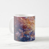 Lavendel/Blue Christmas Snowflake Digitale Kunst Kaffeetasse (Vorderseite Links)