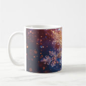 Lavendel/Blue Christmas Snowflake Digitale Kunst Kaffeetasse (Links)