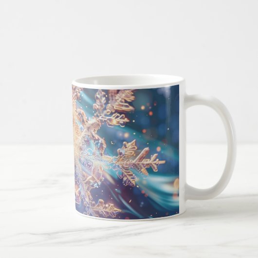 Lavendel/Blue Christmas Snowflake Digitale Kunst Kaffeetasse (Rechts)