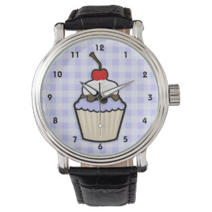 Lavendel Blue Cupcake Armbanduhr