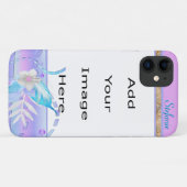 Lavendel & Blue Flower Border Case-Mate iPhone Hülle (Rückseite (Horizontal))