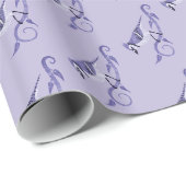 Lavendel Blue Jay Wrapping Paper Geschenkpapier (Rolleneckpunkt)