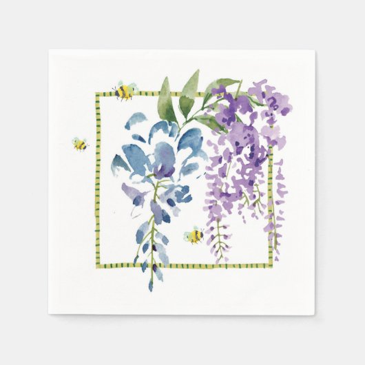 Lavendel Blue Wistful Wisteria Serviette (Vorderseite)