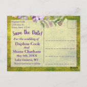 Lavendel Blues Watercolor Floral Save the Date Postkarte (Rückseite)