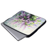 Lavendel blühender Fliederstrauß Laptopschutzhülle (Vorne Knopf)