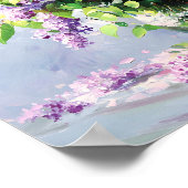Lavendel blühender Fliederstrauß Poster (Ecke)