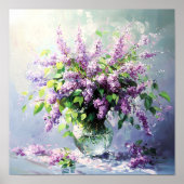 Lavendel blühender Fliederstrauß Poster (Vorne)